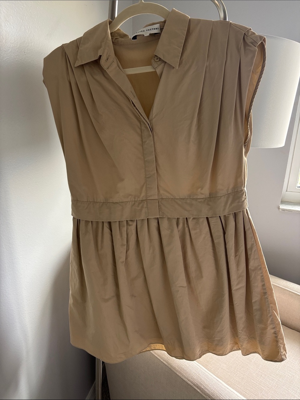 English Factory khaki shirt dress size XS